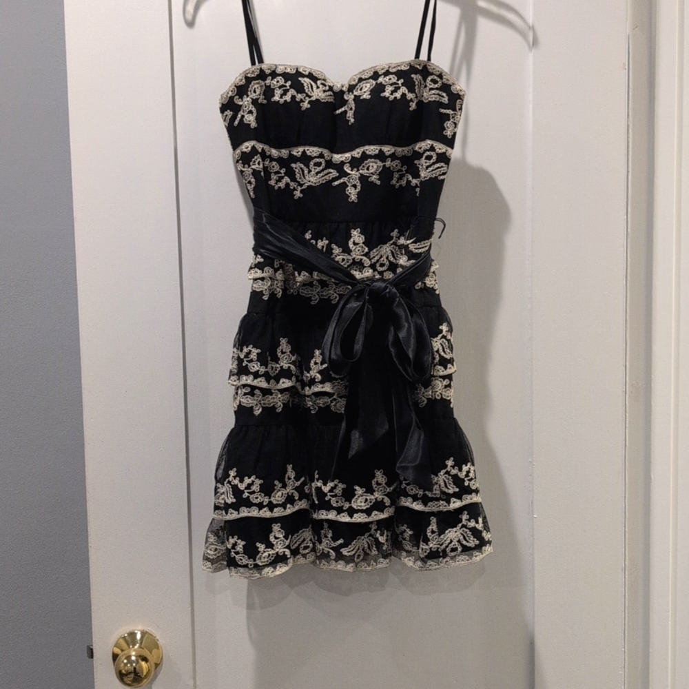Gorgeous BCBG Maxazria Lace Tiered Gown size 0